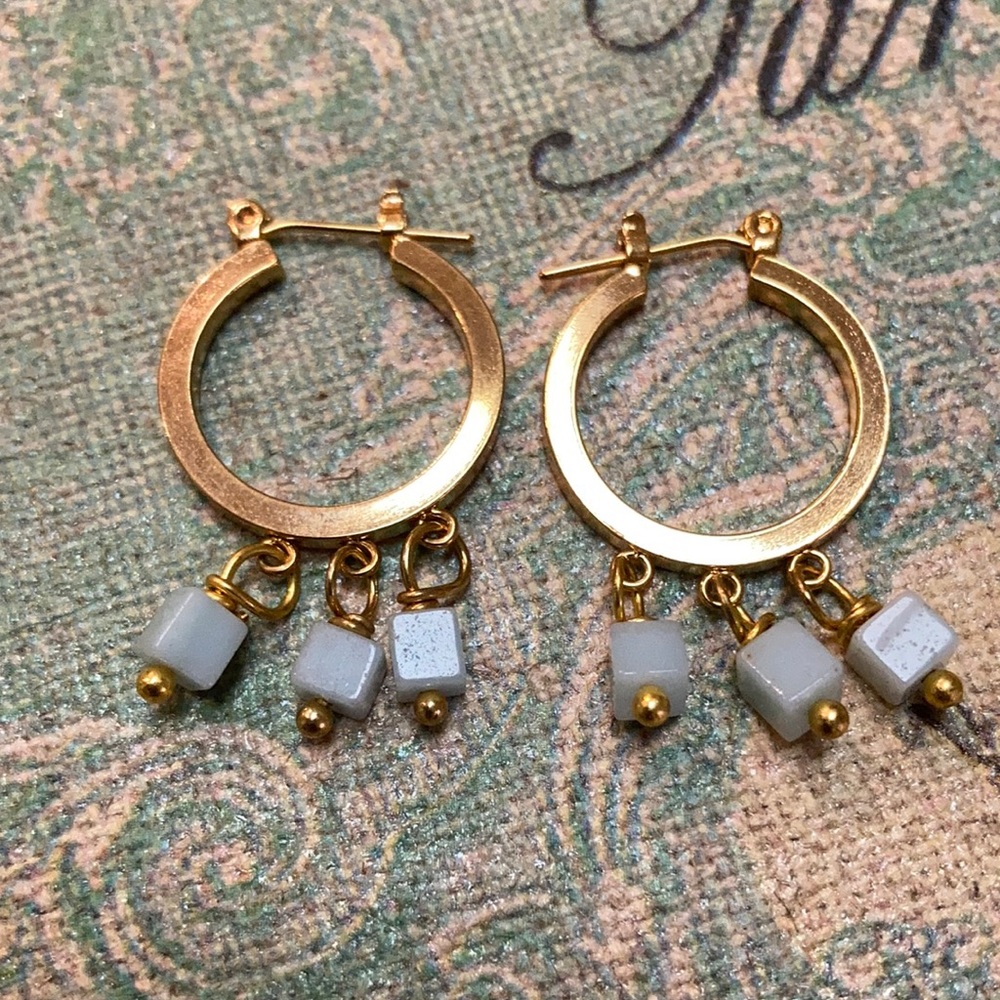Amazonite Hoop Earrings